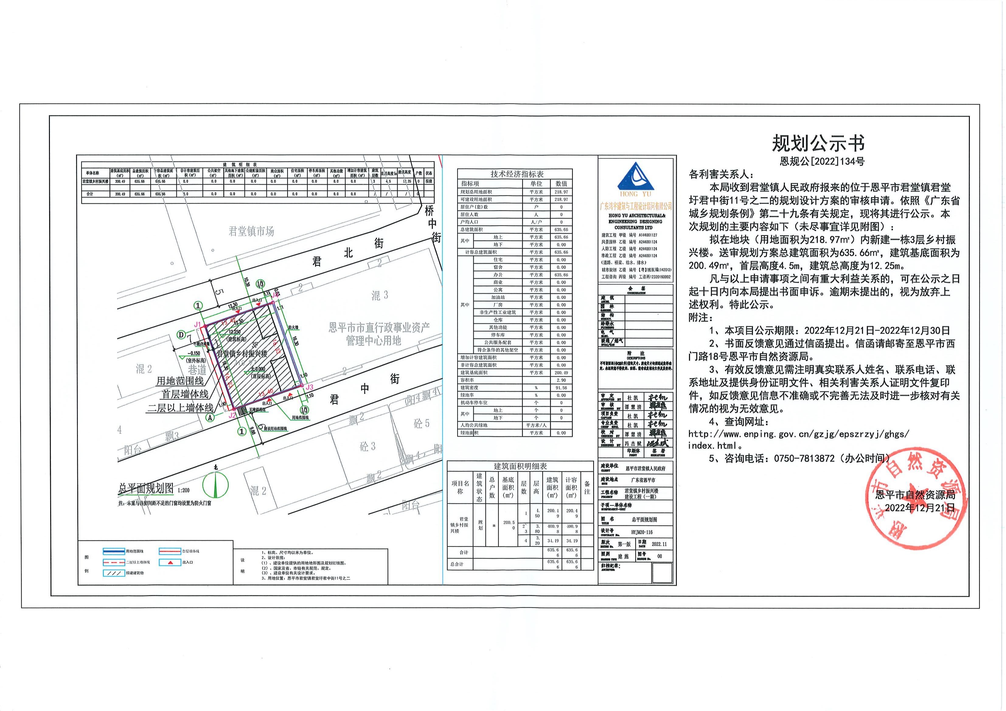 恩規(guī)公【2022】134號 規(guī)劃公示書 【恩平市君堂鎮(zhèn)君堂圩君中街11號之二】_00.jpg