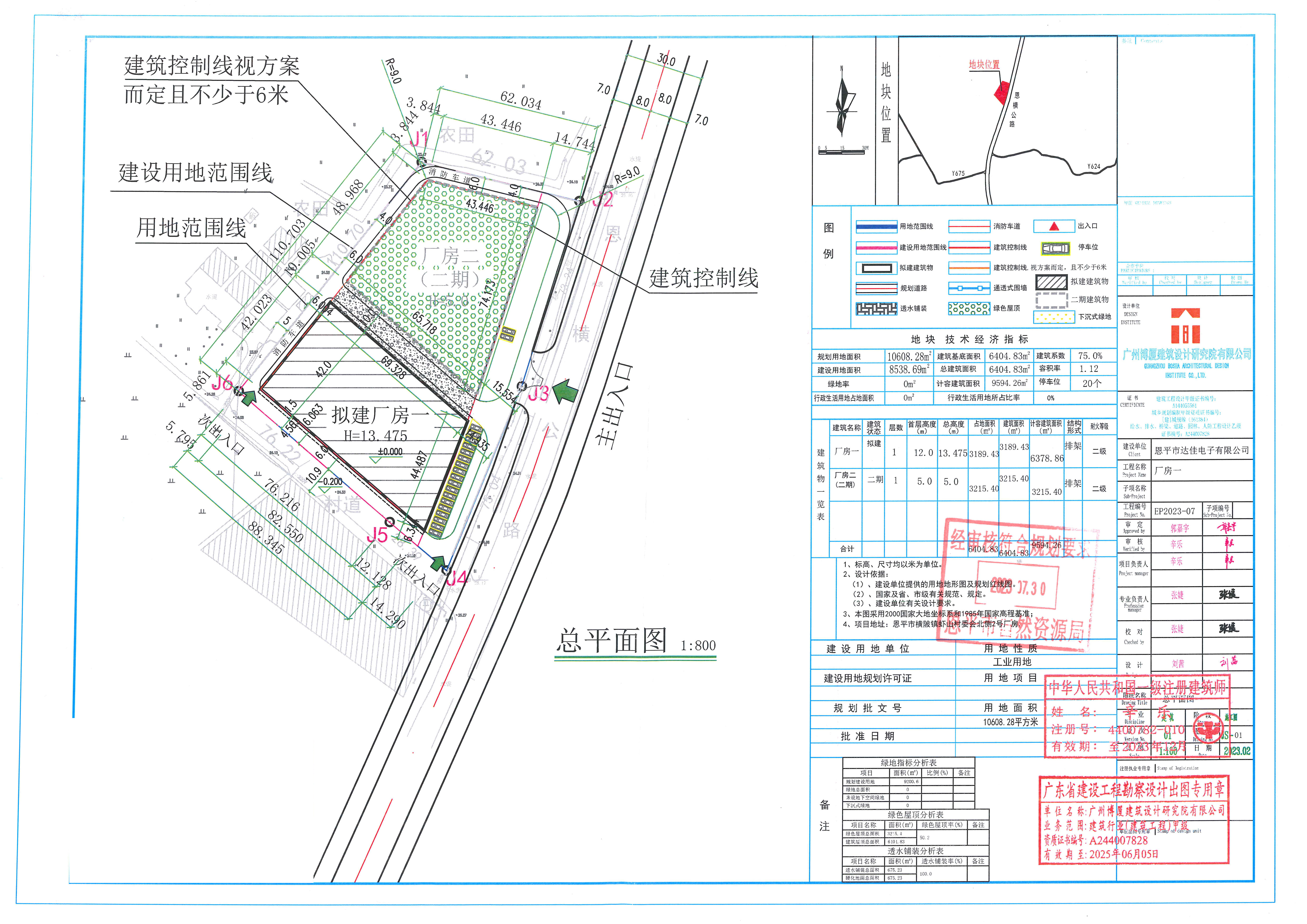 【批后公告】恩平市橫陂鎮(zhèn)蝦山村委會北側(cè)（恩平市達佳電子有限公司）的廠房一的總平圖.jpg