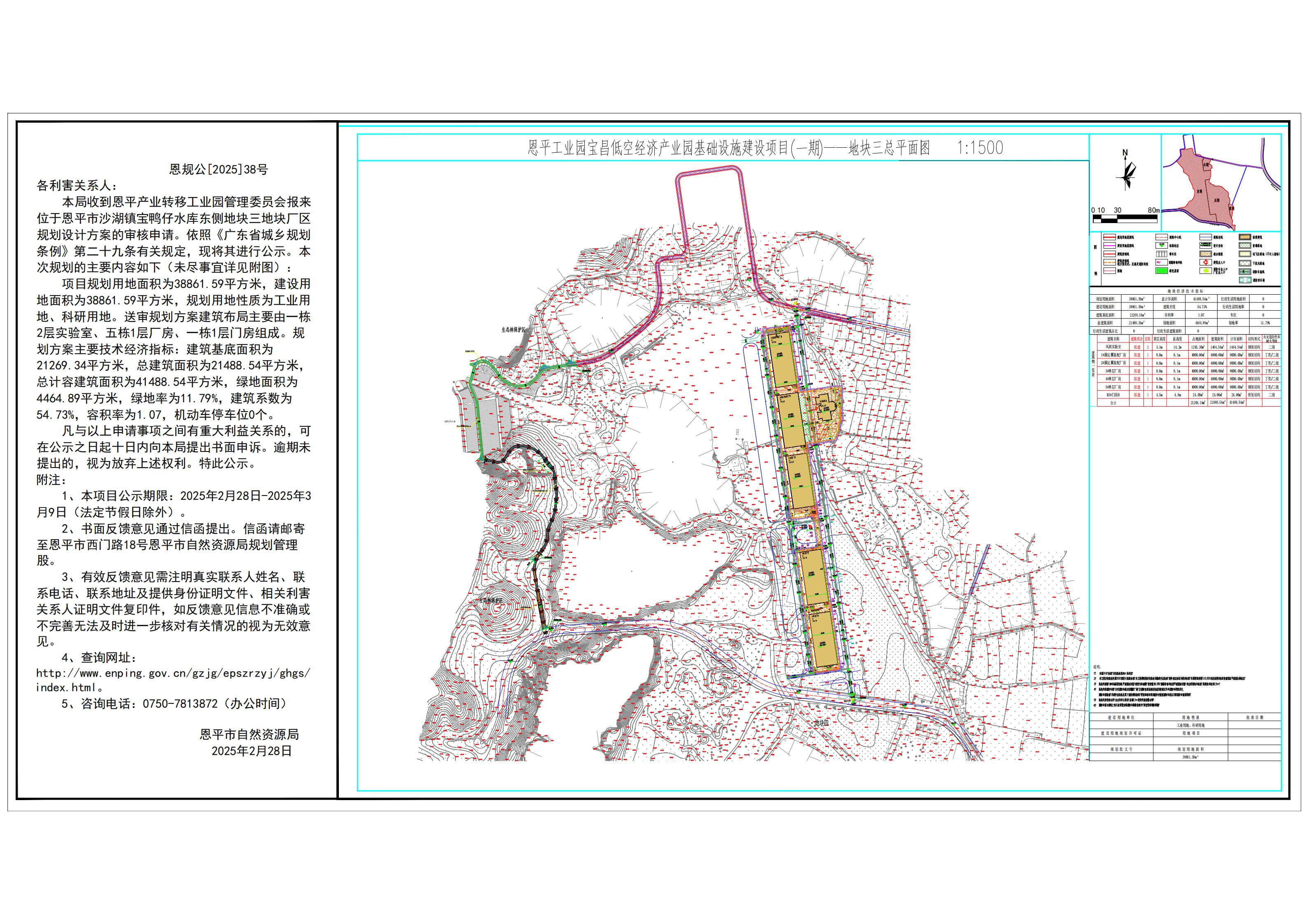 恩規(guī)公[2025]38號 規(guī)劃公示書 關(guān)于恩平市沙湖鎮(zhèn)寶鴨仔水庫東側(cè)地塊三（恩平產(chǎn)業(yè)轉(zhuǎn)移工業(yè)園管理委員會）的規(guī)劃公示書.jpg